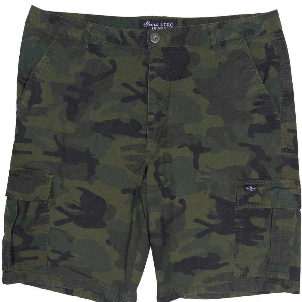 Marc Ecko Cargo Shorts 38 Mens Ripstop Camo Green